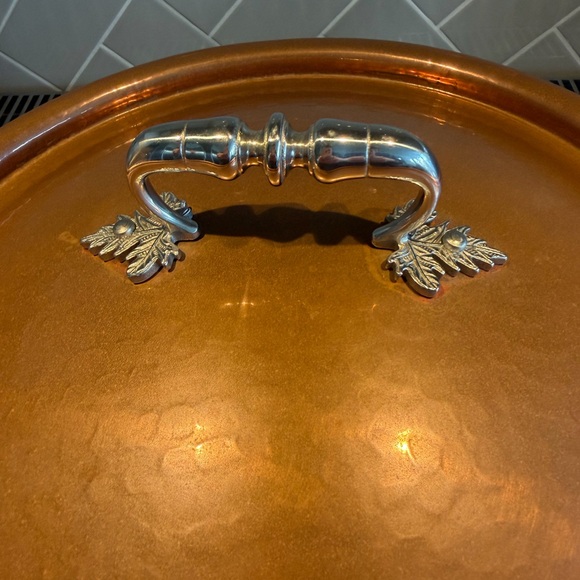 RARE RUFFONI COPPER HAMMERED CONVIVIUM COPPER 10Qt STOCK POT LID TIN - Picture 5 of 7